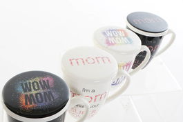 DKD Home Decor Mom Mug Infusiones Porcelana Inox Multicolor 380ml (12 Unidades)