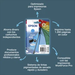 Epson 406XL Cian DURABrite Ultra Cartucho de Tinta Original