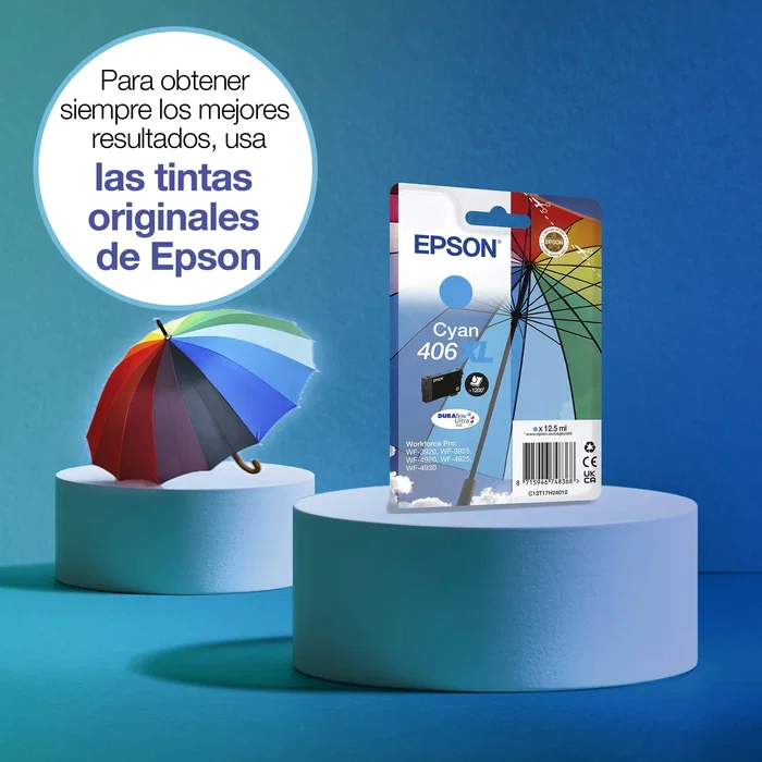 Epson 406XL Cian DURABrite Ultra Cartucho de Tinta Original Epson 406XL Cian DURABrite Ultra Cartucho de Tinta Original