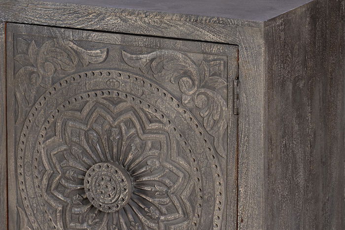 Giner y Colomer Aparador Madera Mango Gris Envejecido 82x172x43 cm Giner y Colomer Aparador Madera Mango Gris Envejecido 82x172x43 cm