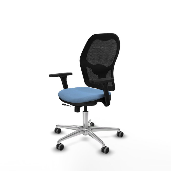 PIQUERAS Y CRESPO Silla de oficina Jorquera con mecanismo Sincro/Traslack, Azul cielo y Negro