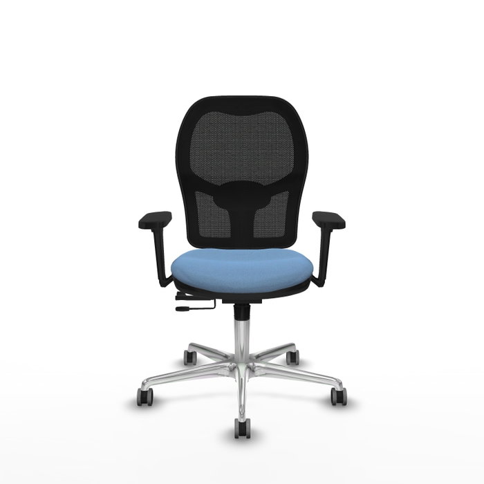 PIQUERAS Y CRESPO Silla de oficina Jorquera con mecanismo Sincro/Traslack, Azul cielo y Negro
