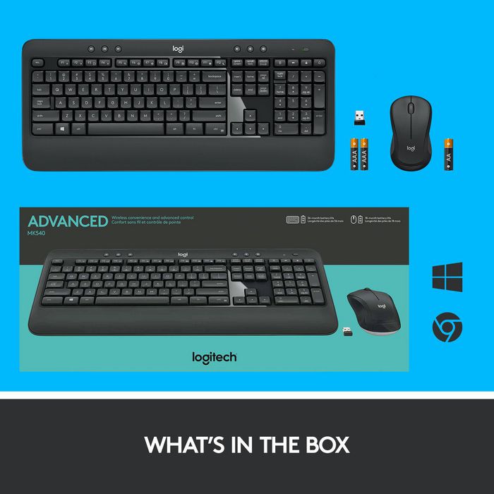 Logitech MK540 Advanced Conjunto de Teclado y Ratón Negro/Blanco