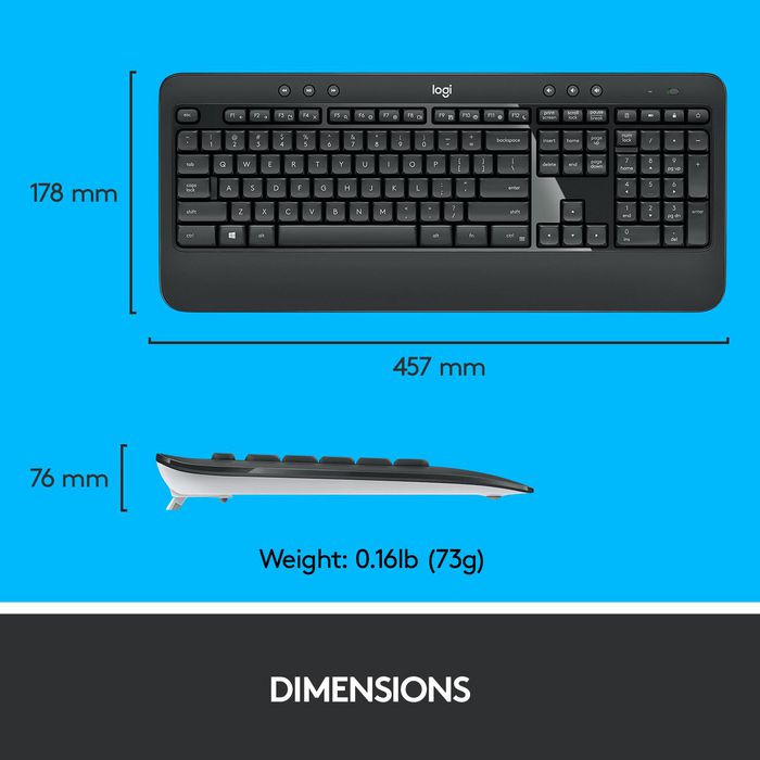Logitech MK540 Advanced Conjunto de Teclado y Ratón Negro/Blanco