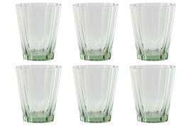DKD Home Decor Set de 6 Vasos de Cristal Verde Bubbles Garbo 280ml