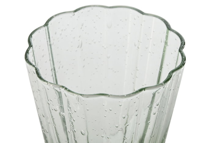 DKD Home Decor Set de 6 Vasos de Cristal Verde Bubbles Garbo 280ml