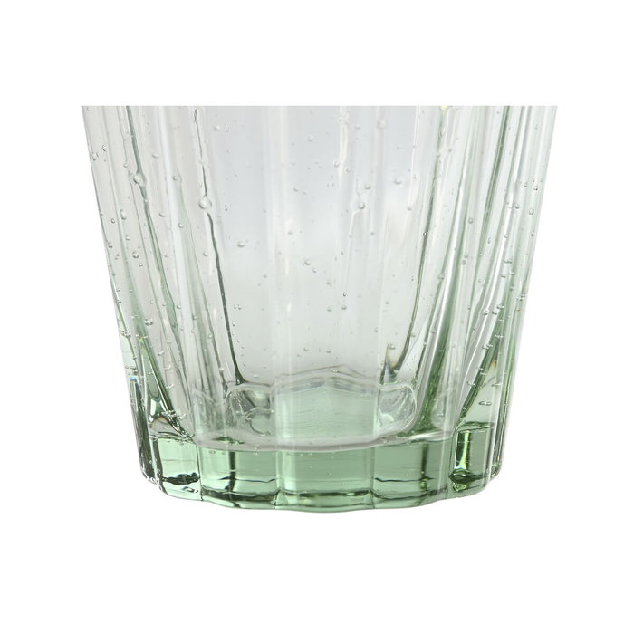 DKD Home Decor Set de 6 Vasos de Cristal Verde Bubbles Garbo 280ml