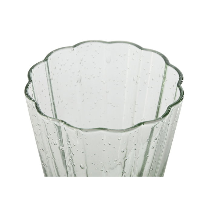 DKD Home Decor Set de 6 Vasos de Cristal Verde Bubbles Garbo 280ml