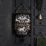 WIDDOP & CO - Colgante de Pared Brillo Oscuridad Patronus Animals Harry Potter, Madera Negra con Impresión Dorada y Blanca, Incluye Cuerda y Borla