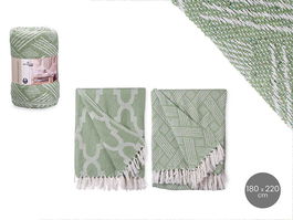 Giftdecor Multiuso Jacquard Verde 180 x 220 cm Surtidos (Set de 8)
