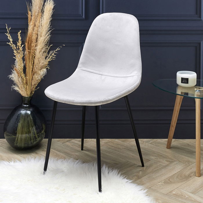 Home Deco Factory Silla Giulia Terciopelo Gris Claro