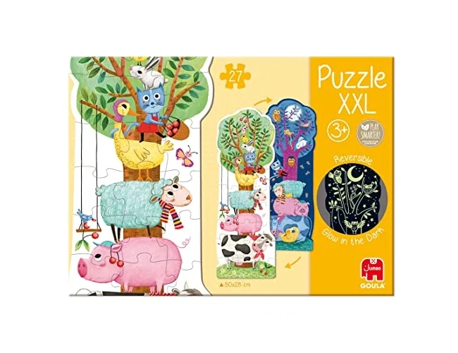 Goula Puzzle XXL Reversible Luz con 27 piezas gigantes que brilla en la oscuridad