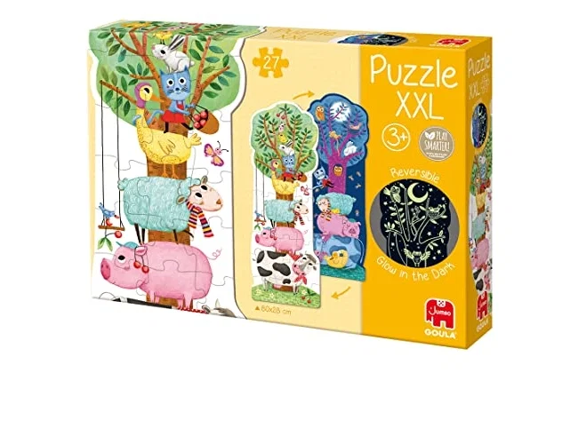 Goula Puzzle XXL Reversible Luz con 27 piezas gigantes que brilla en la oscuridad