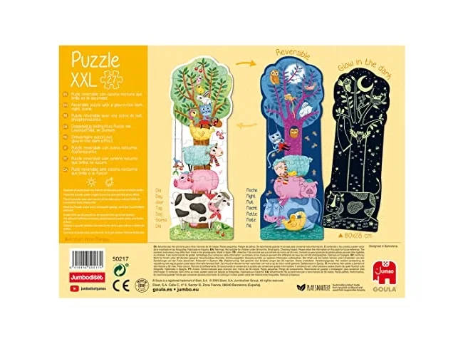 Goula Puzzle XXL Reversible Luz con 27 piezas gigantes que brilla en la oscuridad