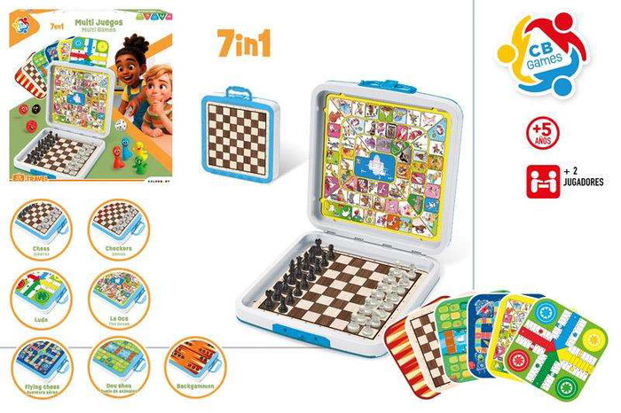Color Baby Juegos de Mesa Maletín con 7 Juegos - A partir de 36 Meses (26x25x6 cm)