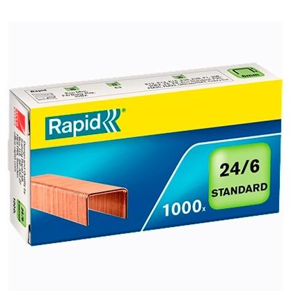 Rapid Grapas Estándar 24-6 Cobreadas Caja De 1000 Rapid Grapas Estándar 24-6 Cobreadas Caja De 1000