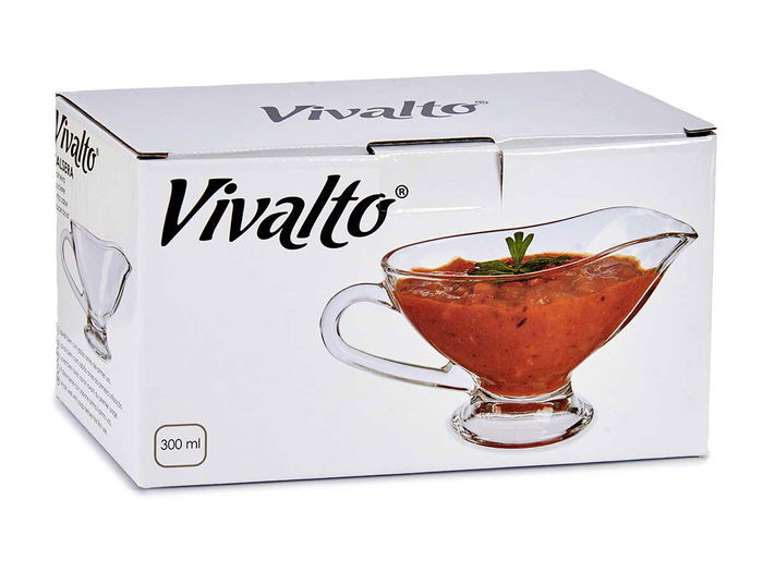 Vivalto Salsera Vidrio Grande 300 ml 19x10x8cm Transparente (Set de 24)