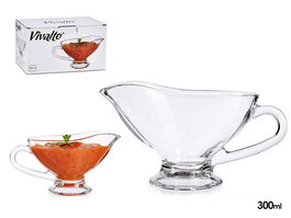 Vivalto Salsera Vidrio Grande 300 ml 19x10x8cm Transparente (Set de 24)