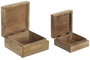 DKD Home Decor Set de 2 Cajas de Mango Lacado Blanco 18x17x8,5 cm Peces