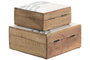 DKD Home Decor Set de 2 Cajas de Mango Lacado Blanco 18x17x8,5 cm Peces