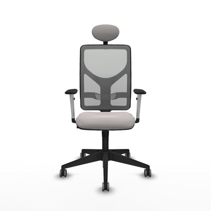 PIQUERAS Y CRESPO Silla de oficina Motilla con mecanismo Sincro, Blanco y Gris