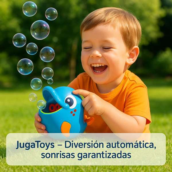 JugaToys Máquina lanza pompas Delfín con líquido