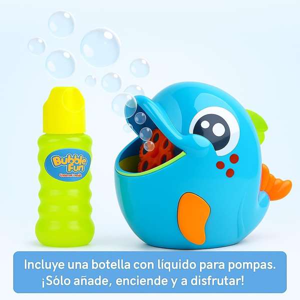 JugaToys Máquina lanza pompas Delfín con líquido