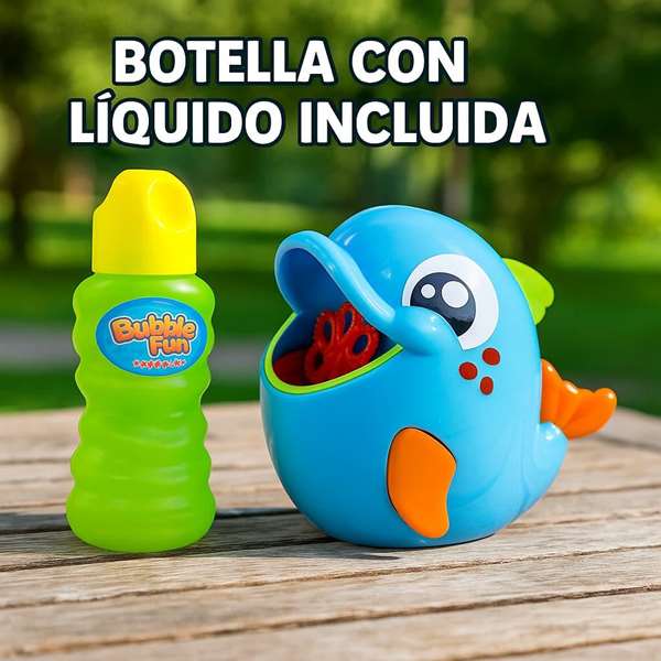 JugaToys Máquina lanza pompas Delfín con líquido