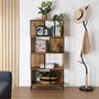Versa Estantería 4 baldas 146.5 cm de alto, 70 cm de largo, 30 cm de ancho - Madera MDF y Metal (2 Unidades)