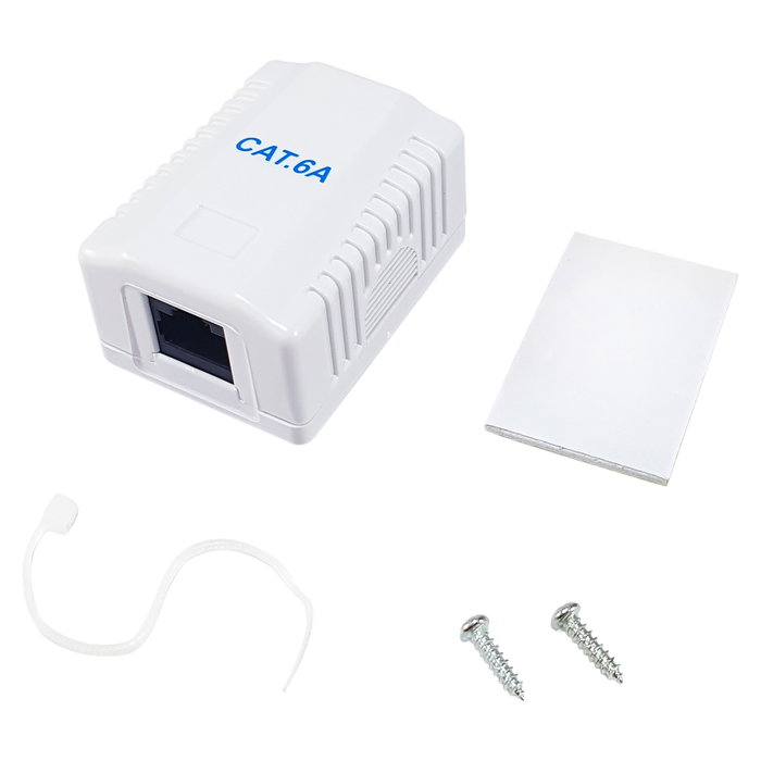 Equip Roseta de Superficie RJ45 Cat.6A UTP 1 Puerto Blanco Equip Roseta de Superficie RJ45 Cat.6A UTP 1 Puerto Blanco
