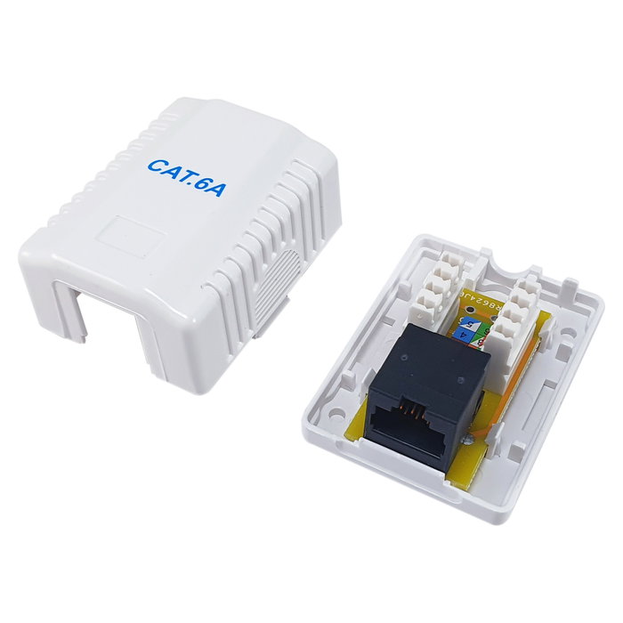 Equip Roseta de Superficie RJ45 Cat.6A UTP 1 Puerto Blanco Equip Roseta de Superficie RJ45 Cat.6A UTP 1 Puerto Blanco