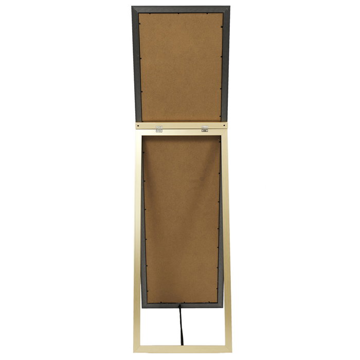 Home Deco Factory Espejo de Pared Grande con Marco Dorado, 35 x 124 cm, Estructura de MDF y PS con Espejo de Vidrio