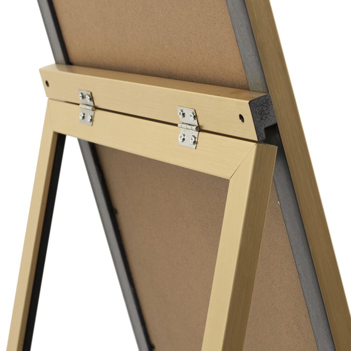 Home Deco Factory Espejo de Pared Grande con Marco Dorado, 35 x 124 cm, Estructura de MDF y PS con Espejo de Vidrio