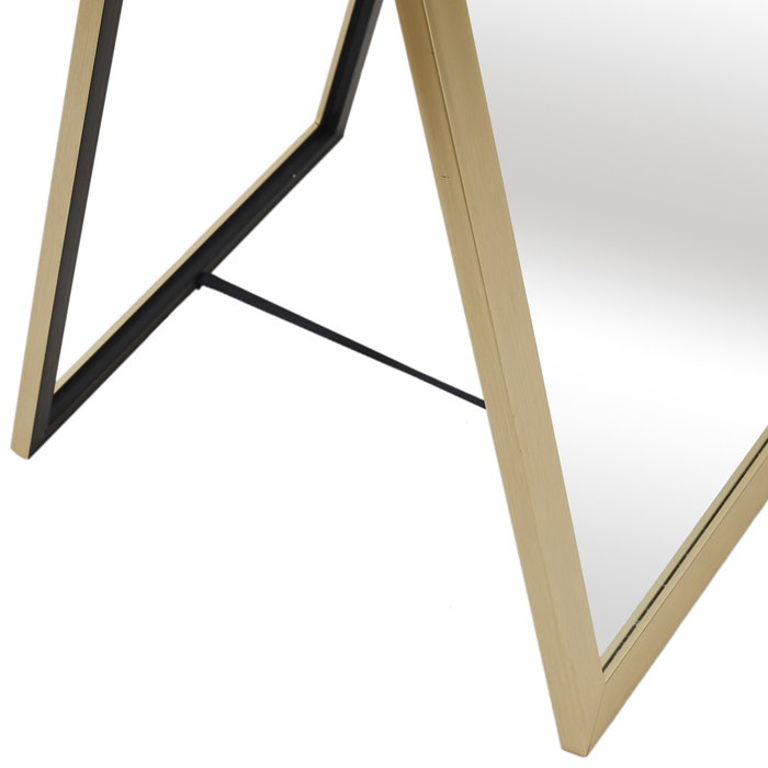 Home Deco Factory Espejo de Pared Grande con Marco Dorado, 35 x 124 cm, Estructura de MDF y PS con Espejo de Vidrio