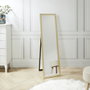 Home Deco Factory Espejo de Pared Grande con Marco Dorado, 35 x 124 cm, Estructura de MDF y PS con Espejo de Vidrio