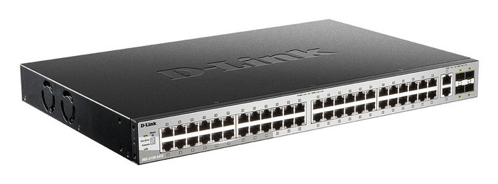 D-Link DGS-3130-54TS Switch Gestionado L3, 48 Puertos Gigabit Ethernet + 4 Puertos SFP+ 10G, Apilable, Rack Montable, Calidad de Servicio (QoS), 216 Gbps Capacidad de Conmutación