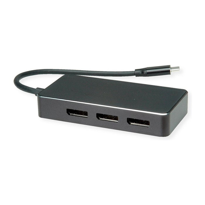VALUE Adaptador USB Tipo C a Triple DisplayPort 4K 60Hz, 0.19 m - USB-C 3x DP Macho Hembra, Plug & Play, Negro, 12.99.1032 VALUE Adaptador USB Tipo C a Triple DisplayPort 4K 60Hz, 0.19 m - USB-C 3x DP Macho Hembra, Plug & Play, Negro, 12.99.1032