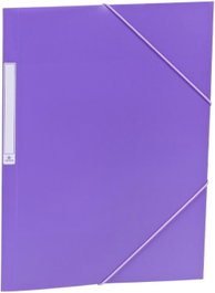CARCHIVO Paquete de 10 carpetas con gomas y solapas violeta translúcido