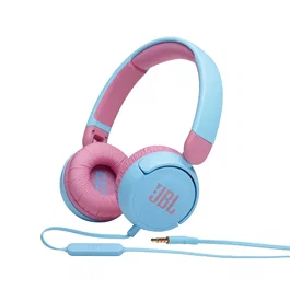 JBL JR310 Auriculares Circumaural Infantiles Alámbricos con Micrófono y Conector Jack 3.5 mm, Diadema para Música, Color Azul