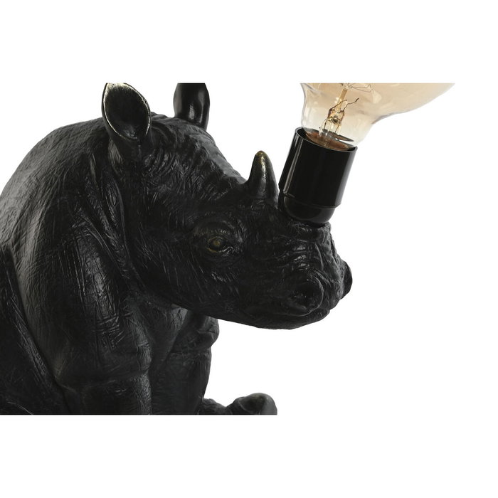 DKD Home Decor Lámpara de Sobremesa de Resina Rino Negro DKD Home Decor Lámpara de Sobremesa de Resina Rino Negro