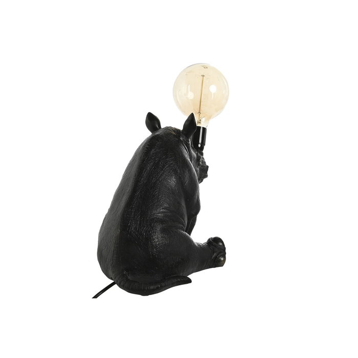 DKD Home Decor Lámpara de Sobremesa de Resina Rino Negro DKD Home Decor Lámpara de Sobremesa de Resina Rino Negro