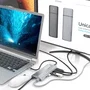 AISENS USB-C Dock 12 en 1 con 2xHDMI 4K, RJ45 y USB, Gris