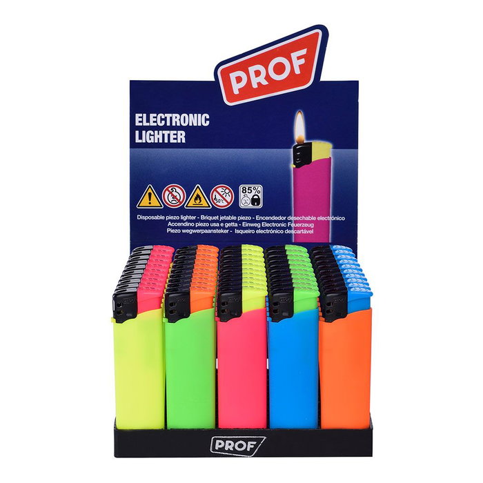 Prof Encendedor Electrónico Rubber Touch Colores Surtidos euro/u