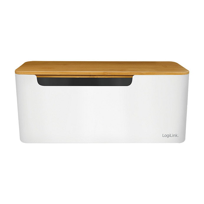 LogiLink Caja de Gestión de Cables con Tapa de Bambú, Blanco LogiLink Caja de Gestión de Cables con Tapa de Bambú, Blanco