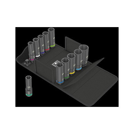 Wera 8790 C Impaktor Deep Set 1 Juego de llaves de impacto de 11 piezas 1/2 pulgada Métrico