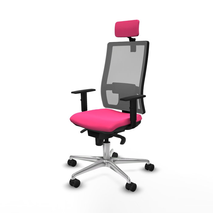 PIQUERAS Y CRESPO Silla de oficina Horna con mecanismo Sincro, Rosa y Gris PIQUERAS Y CRESPO Silla de oficina Horna con mecanismo Sincro, Rosa y Gris