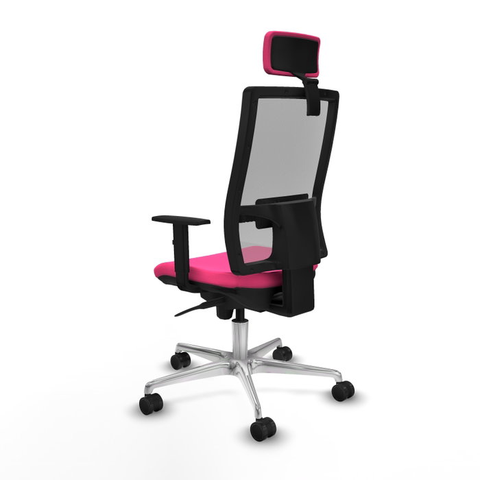 PIQUERAS Y CRESPO Silla de oficina Horna con mecanismo Sincro, Rosa y Gris PIQUERAS Y CRESPO Silla de oficina Horna con mecanismo Sincro, Rosa y Gris