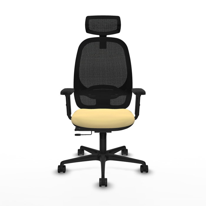 PIQUERAS Y CRESPO Silla de oficina Cilanco con mecanismo Sincro/Traslack, crema y negro PIQUERAS Y CRESPO Silla de oficina Cilanco con mecanismo Sincro/Traslack, crema y negro