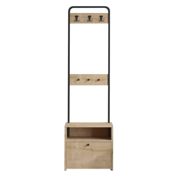 Hanah Home Pie de Recibidor 50x170x35cm Nogal y Negro