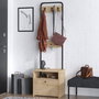 Hanah Home Pie de Recibidor 50x170x35cm Nogal y Negro